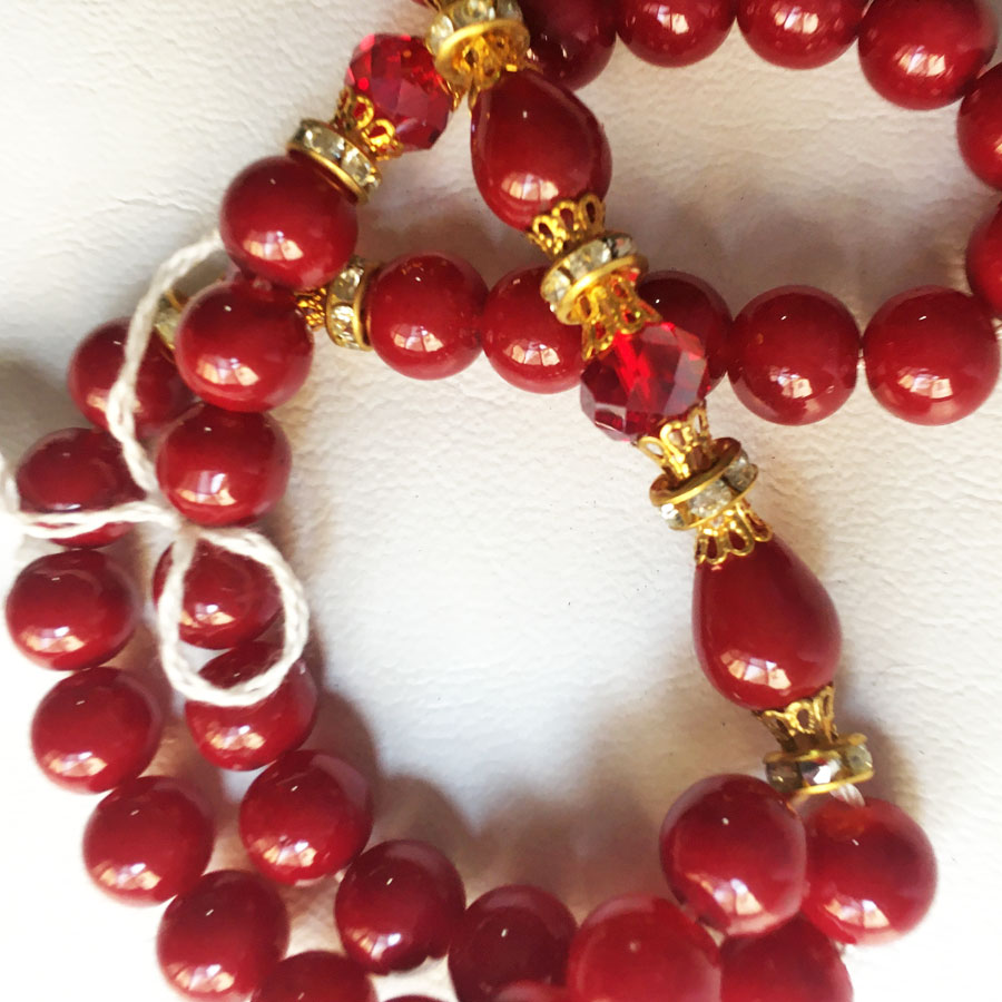 Red Ruby 33 Beads Tasbih | Zikr Tasbeeh (Best For Gift) TS-71